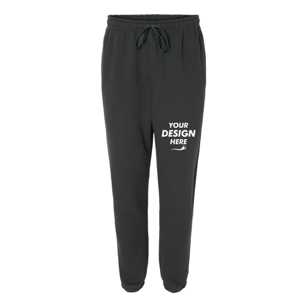 American Apparel Unisex ReFlex Fleece Sweatpants, Black, Front view, Mockup