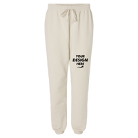American Apparel Unisex ReFlex Fleece Sweatpants, Bone, Front view, Mockup
