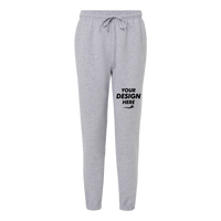 American Apparel Unisex ReFlex Fleece Sweatpants, Heather Grey, Front view, Mockup
