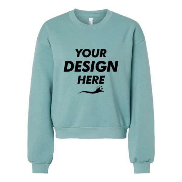 American Apparel Women's ReFlex Fleece Crewneck Sweatshirt, Arctic, Front view, Mockup