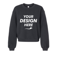 American Apparel Women's ReFlex Fleece Crewneck Sweatshirt, Black, Front view, Mockup