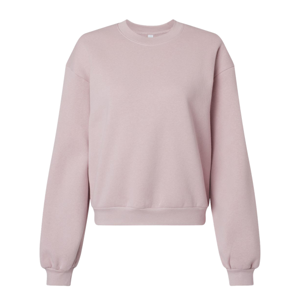 American Apparel Women's ReFlex Fleece Crewneck Sweatshirt, Blush, Front view