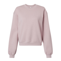 American Apparel Women's ReFlex Fleece Crewneck Sweatshirt, Blush, Front view