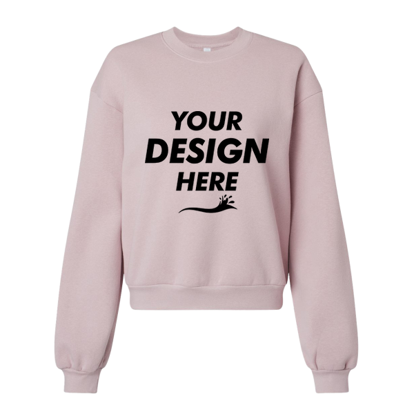 American Apparel Women's ReFlex Fleece Crewneck Sweatshirt, Blush, Front view, Mockup