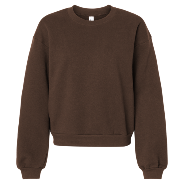 American Apparel Women's ReFlex Fleece Crewneck Sweatshirt, Brown, Front view