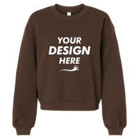 American Apparel Women's ReFlex Fleece Crewneck Sweatshirt, Brown, Front view, Mockup