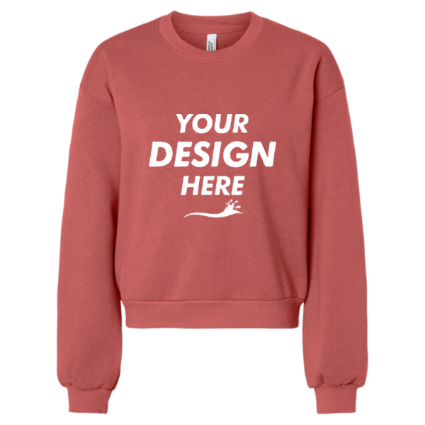 American Apparel Women's ReFlex Fleece Crewneck Sweatshirt, Canyon, Front view, Mockup