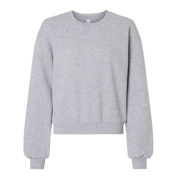 American Apparel Women's ReFlex Fleece Crewneck Sweatshirt, Heather Grey, Front view