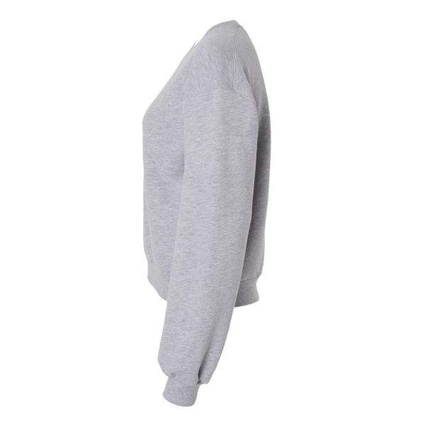 American Apparel Women's ReFlex Fleece Crewneck Sweatshirt, Heather Grey, Left Sleeve view
