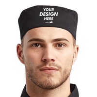 Artisan Collection by Reprime Chef's Beanie, Black, Front view, Mockup