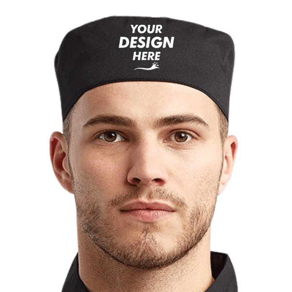 Artisan Collection by Reprime Chef's Beanie, Black, Front view, Mockup