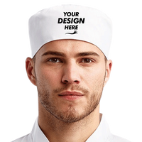 Artisan Collection by Reprime Chef's Beanie, White, Front view, Mockup