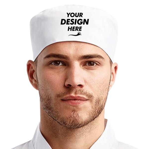 Artisan Collection by Reprime Chef's Beanie, White, Front view, Mockup