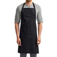 Artisan Collection by Reprime Recycled Bib Apron, Black, Front view