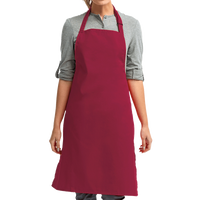 Artisan Collection by Reprime Recycled Bib Apron, Burgundy, Front view
