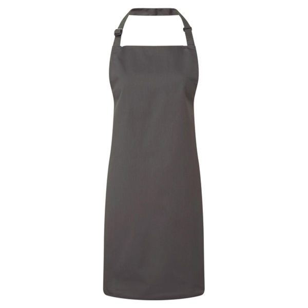 Artisan Collection by Reprime Recycled Bib Apron, Dark Grey, Front view
