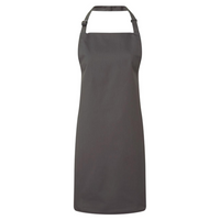 Artisan Collection by Reprime Recycled Bib Apron, Dark Grey, Front view