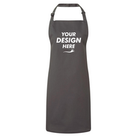 Artisan Collection by Reprime Recycled Bib Apron, Dark Grey, Front view, Mockup