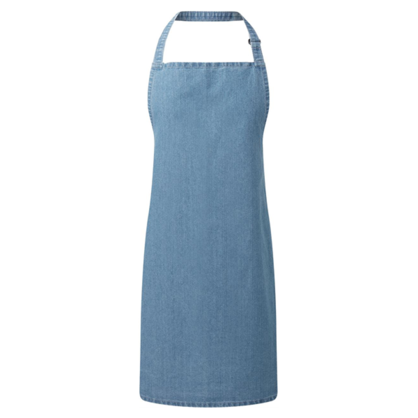 Artisan Collection by Reprime Recycled Bib Apron, Denim Blue, Front view