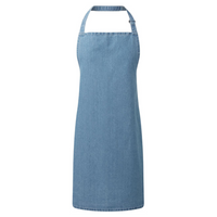 Artisan Collection by Reprime Recycled Bib Apron, Denim Blue, Front view