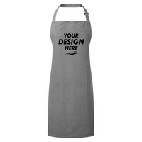 Artisan Collection by Reprime Recycled Bib Apron, Grey Denim, Front view, Mockup