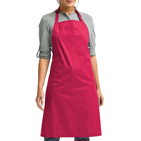 Artisan Collection by Reprime Recycled Bib Apron, Hot Pink, Front view