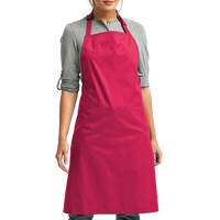 Artisan Collection by Reprime Recycled Bib Apron, Hot Pink, Front view