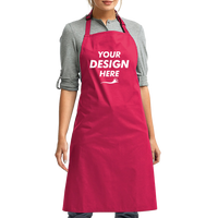 Artisan Collection by Reprime Recycled Bib Apron, Hot Pink, Front view, Mockup