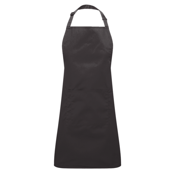 Artisan Collection by Reprime Recycled Pocket Bib Apron, Black Denim, Front view