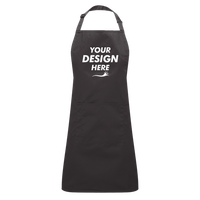 Artisan Collection by Reprime Recycled Pocket Bib Apron, Black Denim, Front view, Mockup
