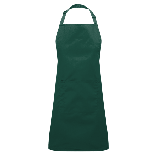 Artisan Collection by Reprime Recycled Pocket Bib Apron, Bottle, Front view