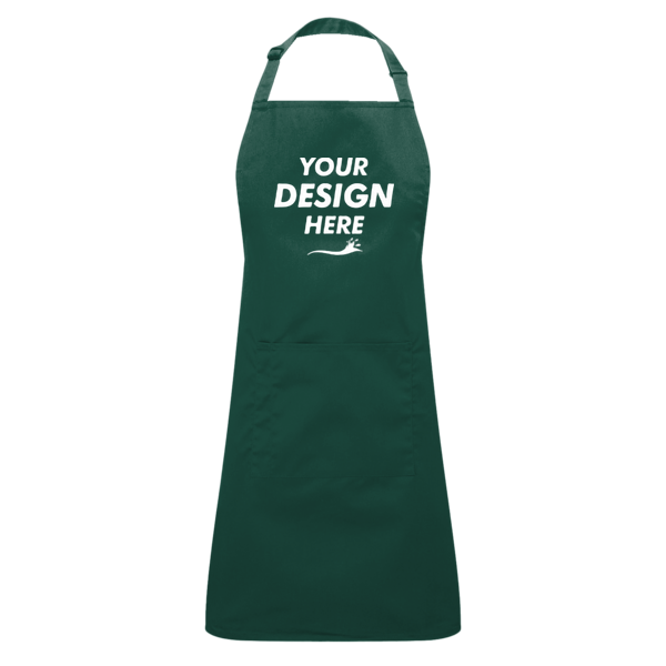 Artisan Collection by Reprime Recycled Pocket Bib Apron, Bottle, Front view, Mockup