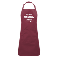 Artisan Collection by Reprime Recycled Pocket Bib Apron, Burgundy, Front view, Mockup