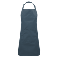 Artisan Collection by Reprime Recycled Pocket Bib Apron, Dark Grey, Front view