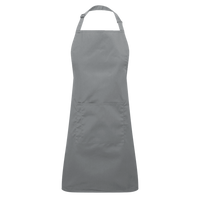 Artisan Collection by Reprime Recycled Pocket Bib Apron, Grey Denim, Front view