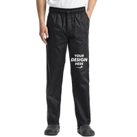 Artisan Collection by Reprime Unisex Chef's Select Slim Leg Pant, Black, Front view, Mockup