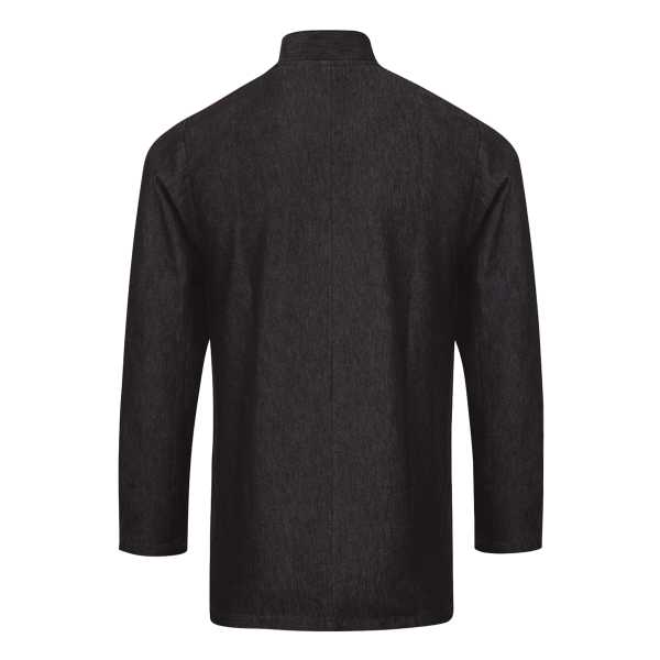 Artisan Collection by Reprime Unisex Denim Chef's Jacket, Black Denim, Back view