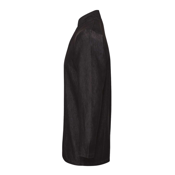 Artisan Collection by Reprime Unisex Denim Chef's Jacket, Black Denim, Left Sleeve view
