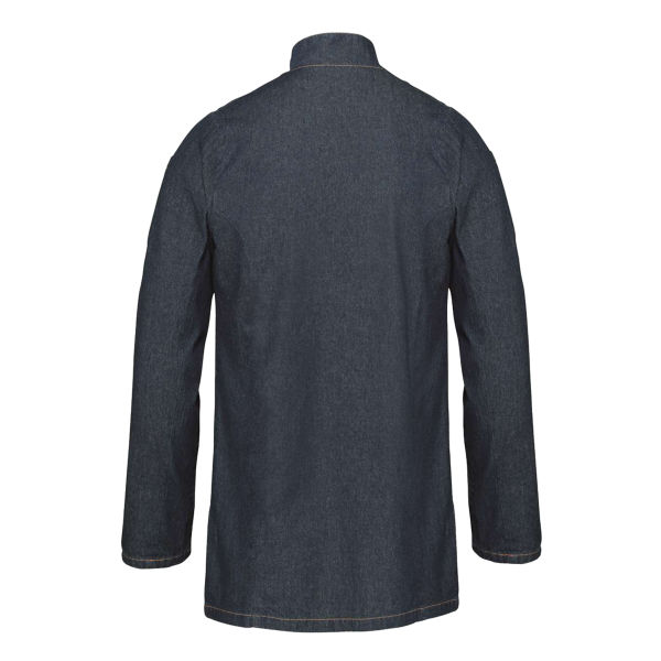 Artisan Collection by Reprime Unisex Denim Chef's Jacket, Denim Blue, Back view