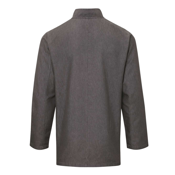 Artisan Collection by Reprime Unisex Denim Chef's Jacket, Grey Denim, Back view