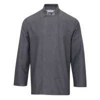 Artisan Collection by Reprime Unisex Denim Chef's Jacket, Grey Denim, Front view