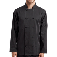 Artisan Collection by Reprime Unisex Recycled Chef Coat, Black, Front view