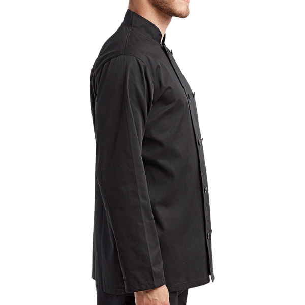 Artisan Collection by Reprime Unisex Recycled Chef Coat, Black, Right Sleeve view