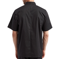 Artisan Collection by Reprime Unisex Short Sleeve Recycled Chef Coat, Black, Back view