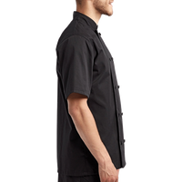 Artisan Collection by Reprime Unisex Short Sleeve Recycled Chef Coat, Black, Right Sleeve view