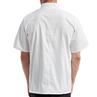 Artisan Collection by Reprime Unisex Short Sleeve Recycled Chef Coat, White, Back view