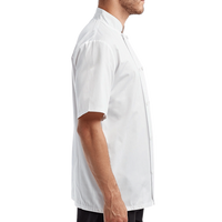 Artisan Collection by Reprime Unisex Short Sleeve Recycled Chef Coat, White, Right Sleeve view