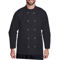 Artisan Collection by Reprime Unisex Ten Studded Front Chef Coat, Black, Front view