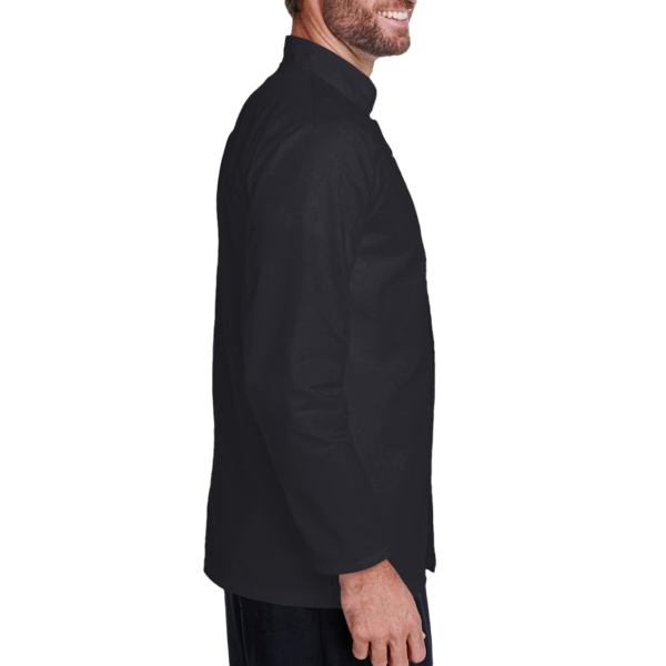 Artisan Collection by Reprime Unisex Ten Studded Front Chef Coat, Black, Right Sleeve view