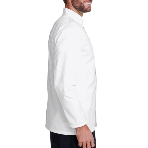 Artisan Collection by Reprime Unisex Ten Studded Front Chef Coat, White, Right Sleeve view